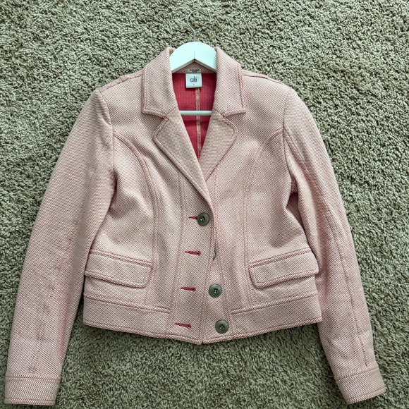 CAbi Jackets & Blazers - CAbi Blush Pink Textured Woven Blazer Jacket